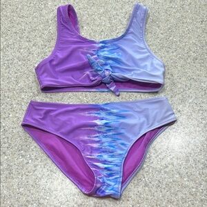 Wave zone girls large 10/12 purple two piece bathing suit